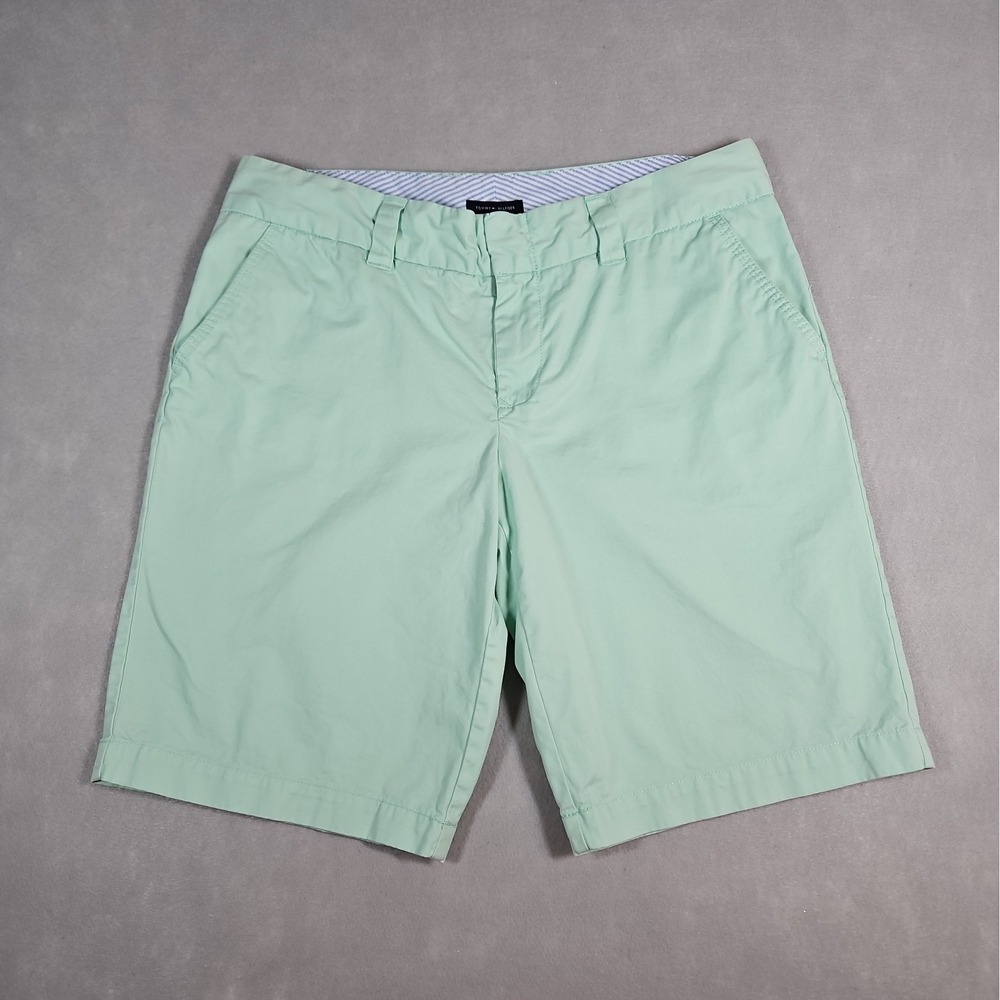 Tommy Hilfiger Womens Pale Green Mid Rise 10" Bermuda Shorts Size 12